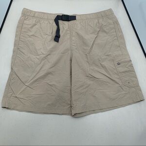 Columbia Omni-Shade Swim Shorts Men's Size XL Khaki Nylon Belted Outdoor 9"